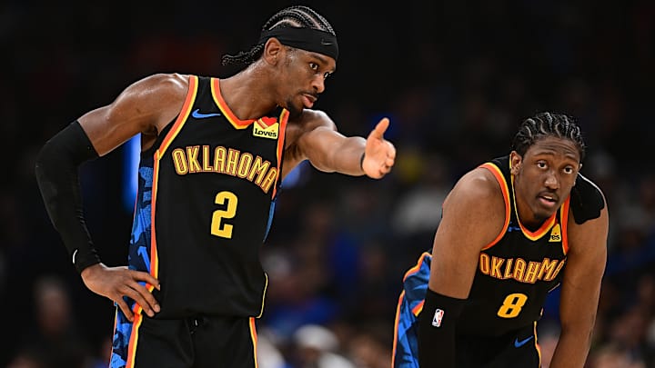 Jalen Williams making a play for the Oklahoma City Thunder during the NBA Playoffs
