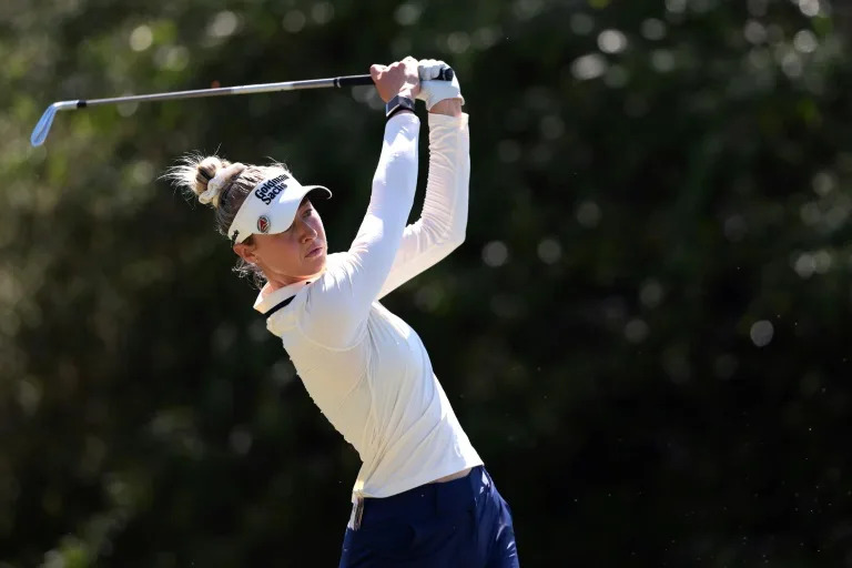 Nelly Korda competing at the Mizuho Americas Open 2025