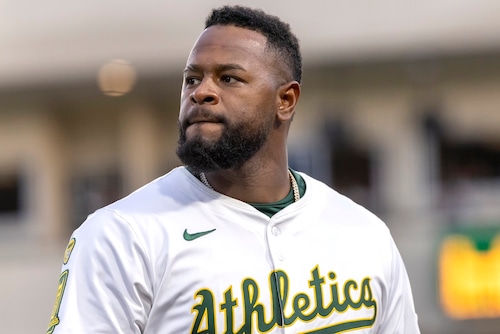 Luis Severino pitching for the Oakland Athletics at Sutter Health Park