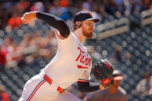 Chris Paddack pitching for the Minnesota Twins during a dominant outing at Target Field