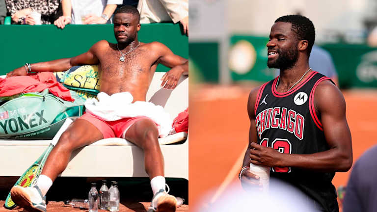 Frances Tiafoe focused during match at ATP Italian Open