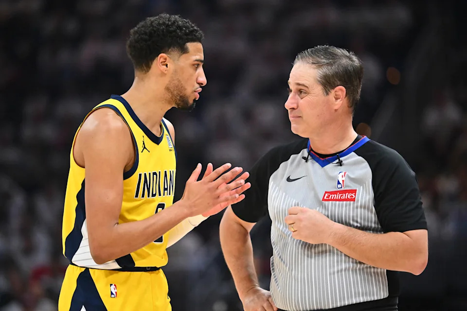Aaron Nesmith celebrates during a critical playoff game for the Indiana Pacers