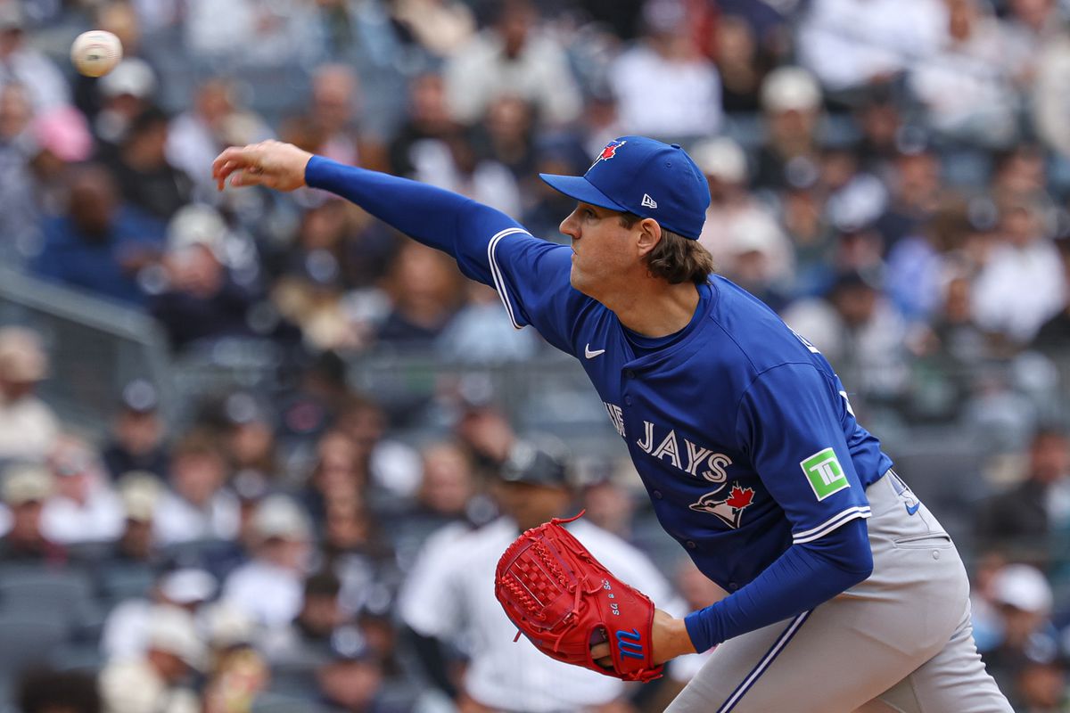 Kevin Gausman pitches for the Blue Jays