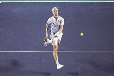 Denis Shapovalov during a match at the Italian Open