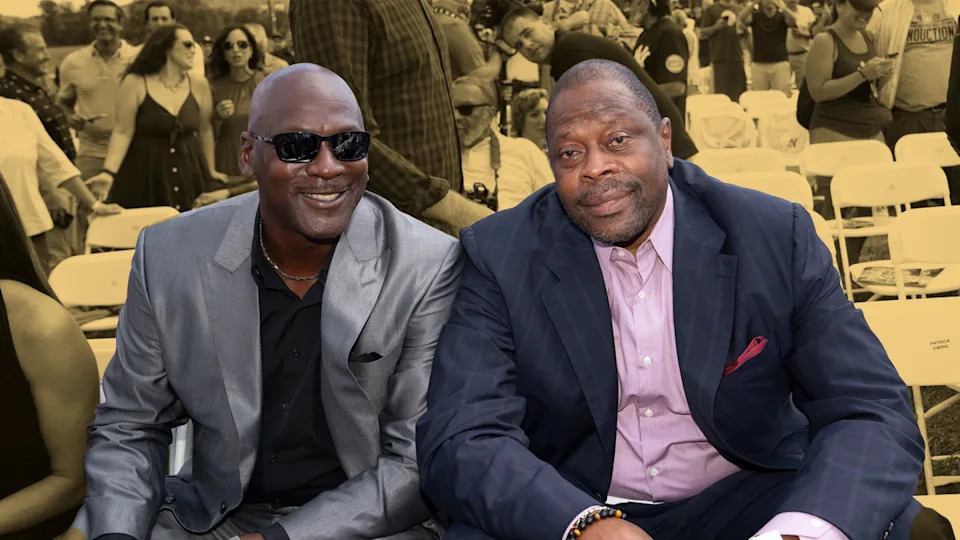 Patrick Ewing courtside at Madison Square Garden