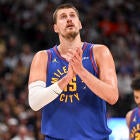 Denver Nuggets player celebrates win in overtime against Thunder