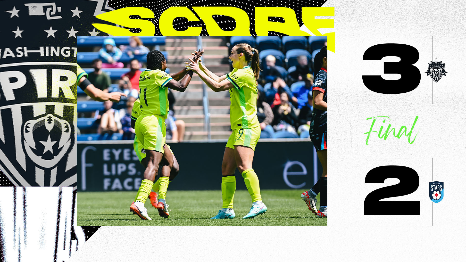 Washington Spirit players celebrate a crucial NWSL victory