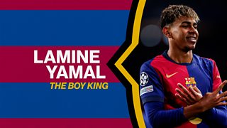 Lamine Yamal celebrates a crucial goal for Barcelona