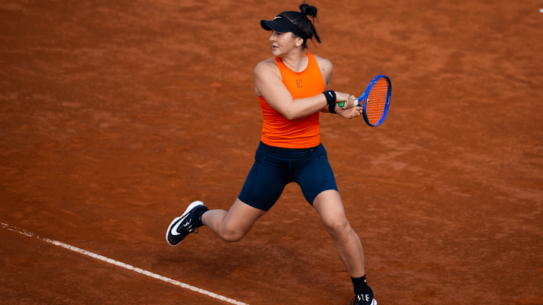 Bianca Andreescu celebrates a win, symbolizing her comeback to tennis