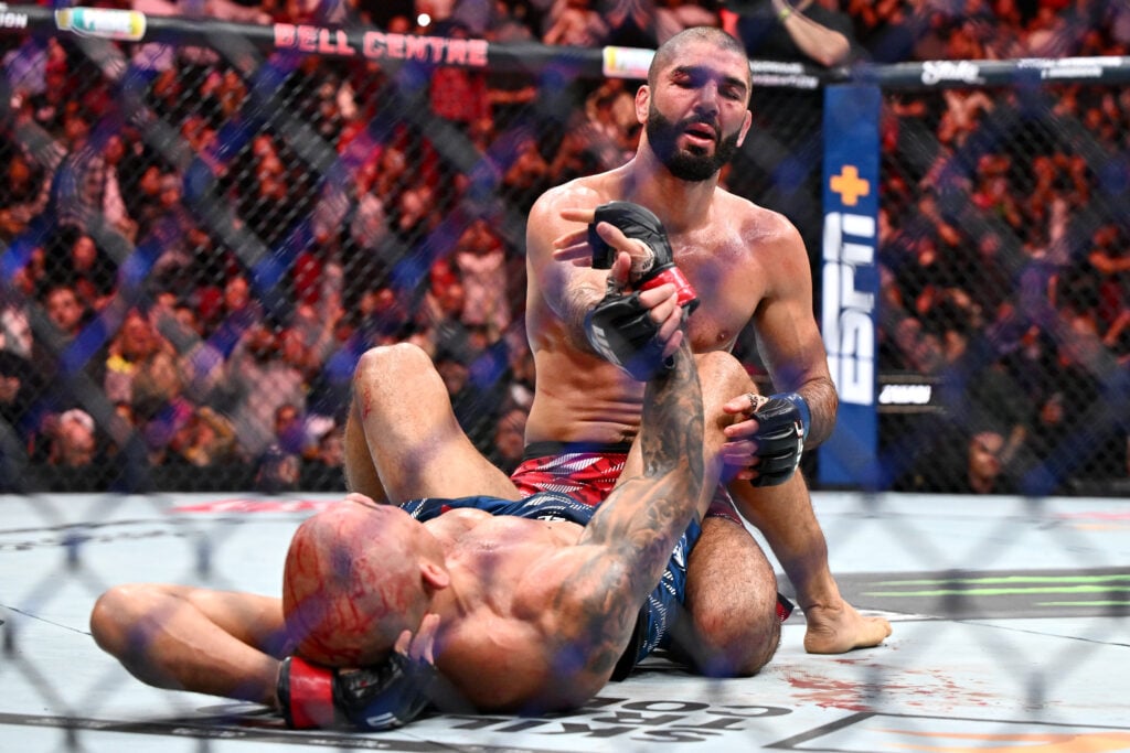Aiemann Zahabi celebrates after defeating Jose Aldo