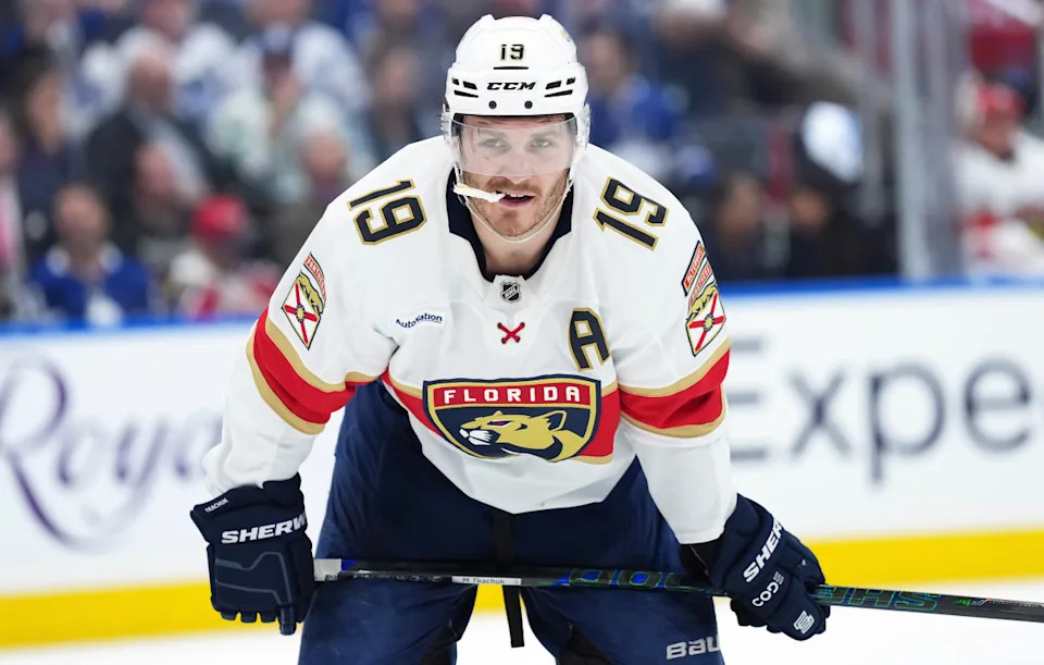 Max Domi on the ice for the Maple Leafs during the NHL playoffs