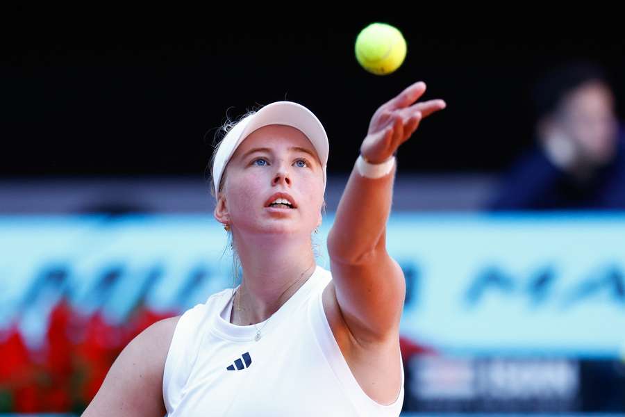 Emma Navarro competing at the Italian Open