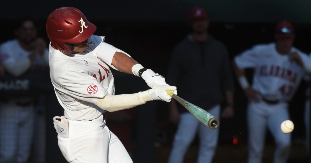 Players celebrate a big win as seen in the latest NCAA baseball rankings