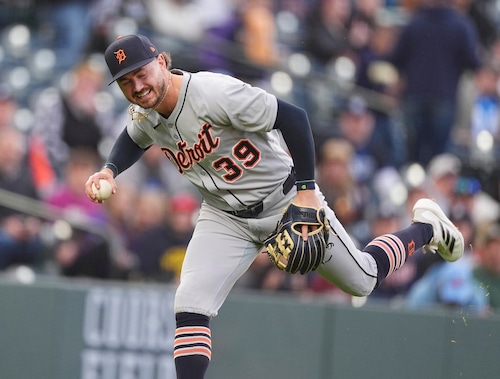Trey Sweeney in action for the Detroit Tigers