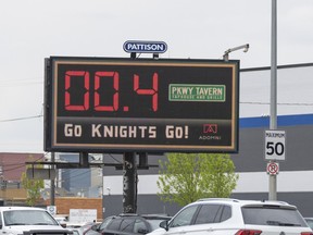 Billboard in Edmonton referencing the Oilers and Golden Knights playoff rivalry