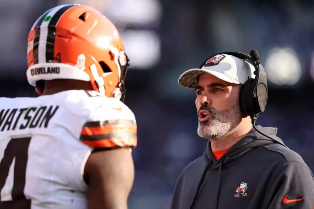 Deshaun Watson on the sideline with the Cleveland Browns