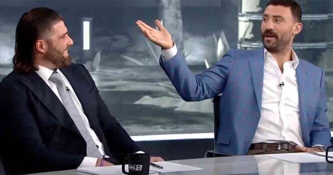 Pat Maroon in the studio, discussing NHL games