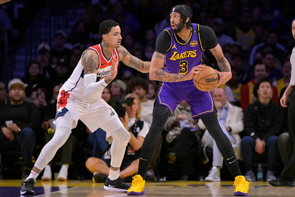 Anthony Davis in action with the Lakers
