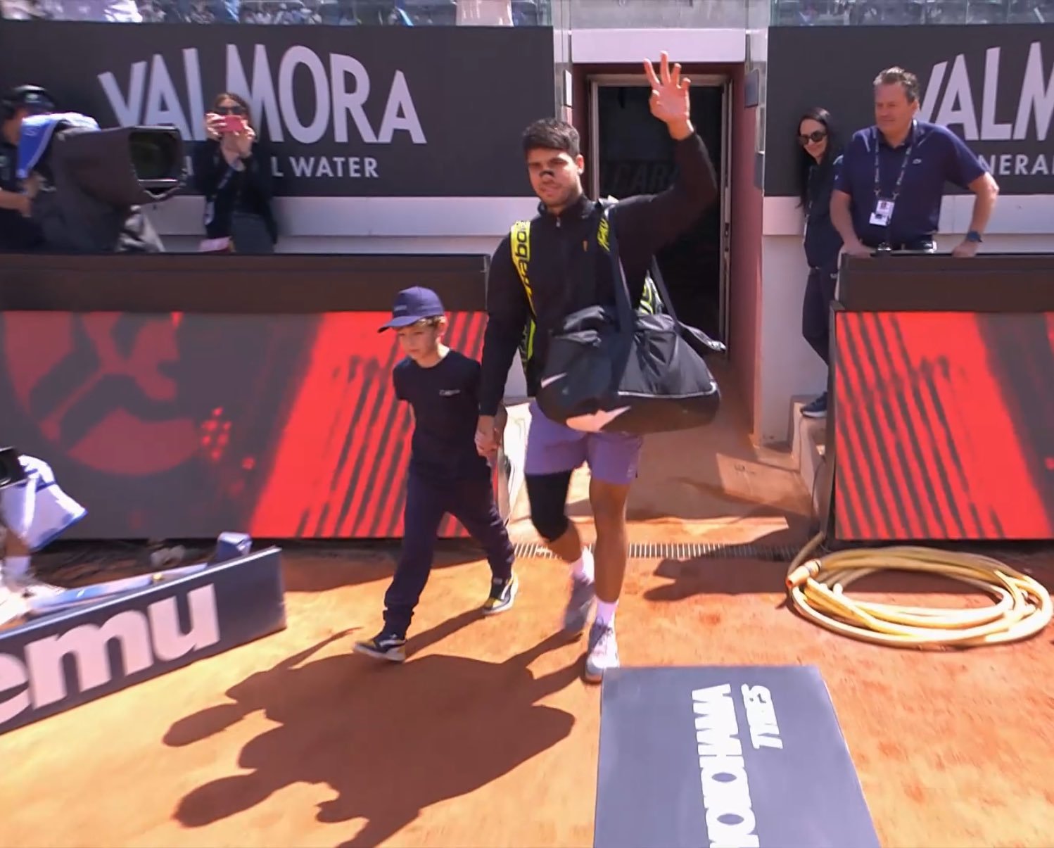 Carlos Alcaraz celebra un punto en el Masters de Roma