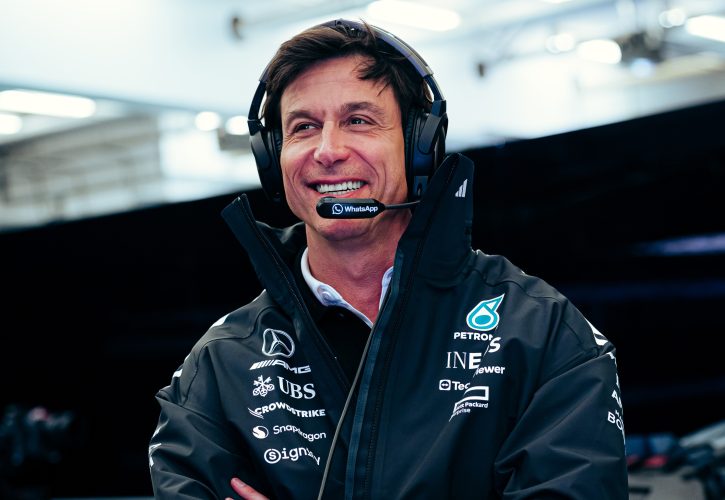 Toto Wolff at the Mercedes garage