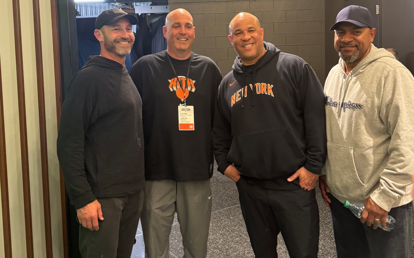 Rick Brunson courtside coaching during a Knicks game