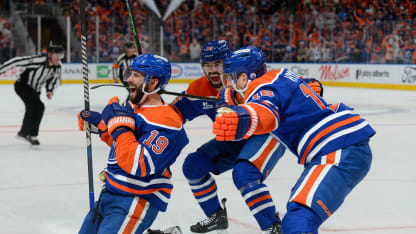 Adam Henrique scores for the Edmonton Oilers in the NHL playoffs