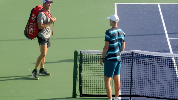 Alex de Minaur prepares for a serve at ATP Rome.