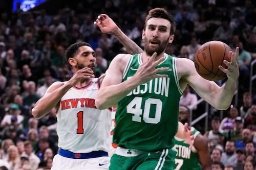 Luke Kornet in action for the Boston Celtics during the 2025 NBA Playoffs
