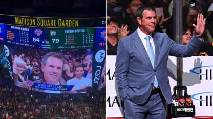 A vibrant photo of Madison Square Garden packed for an NBA playoff night, highlighting the intensity of the crowd.