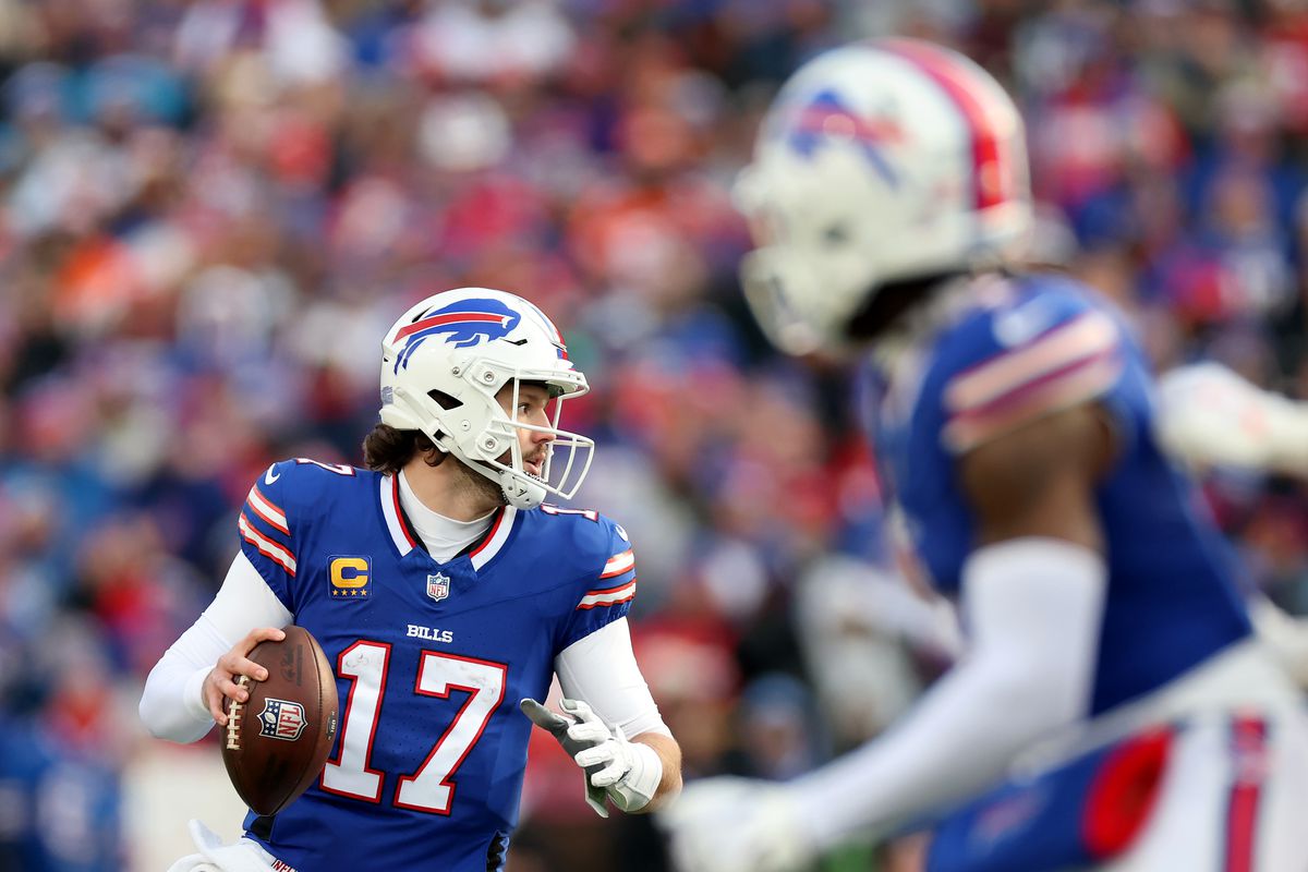 Buffalo Bills players on the field during the 2025 NFL season.