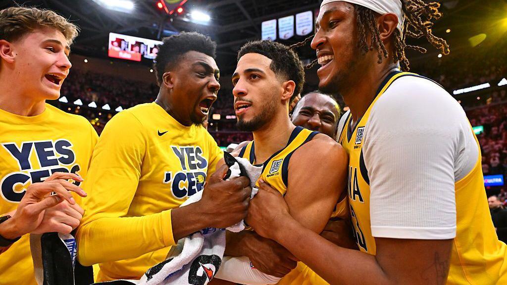 Andrew Nembhard makes a decisive defensive play for the Indiana Pacers in the NBA playoffs