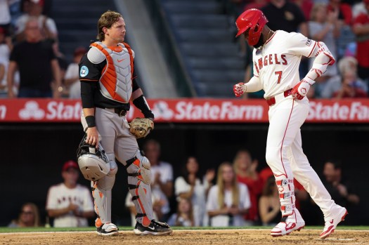 Matthew Lugo hits his first MLB triple for the Los Angeles Angels
