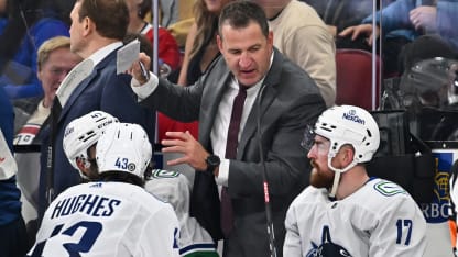 Adam Foote during a coaching session with the Vancouver Canucks