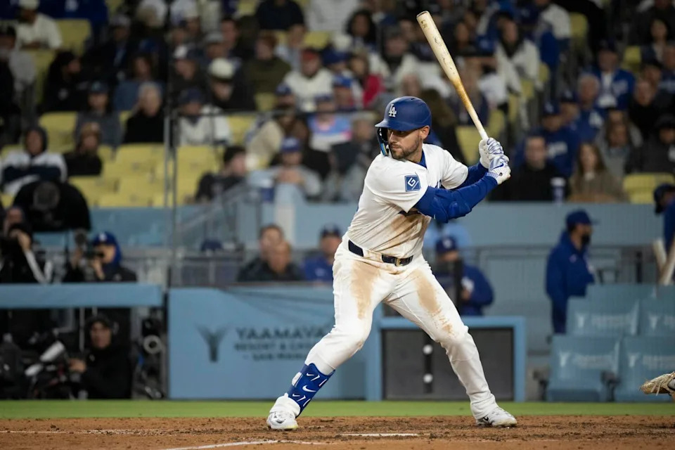 Michael Conforto at the plate for the Dodgers