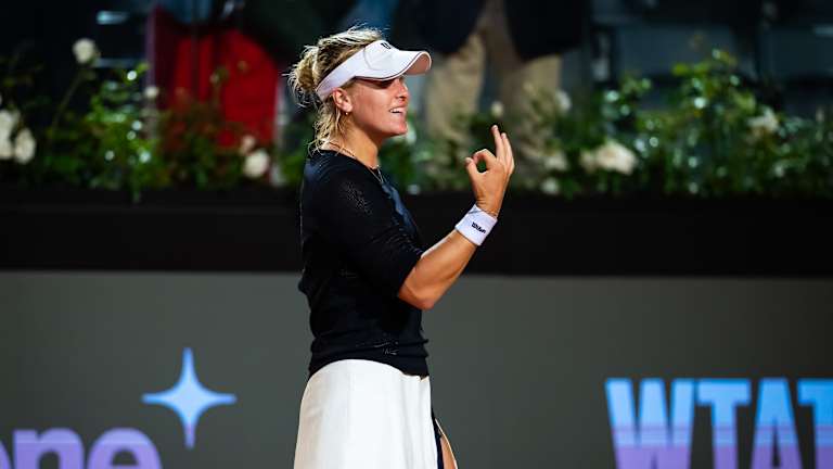 Elina Svitolina competes in Rome