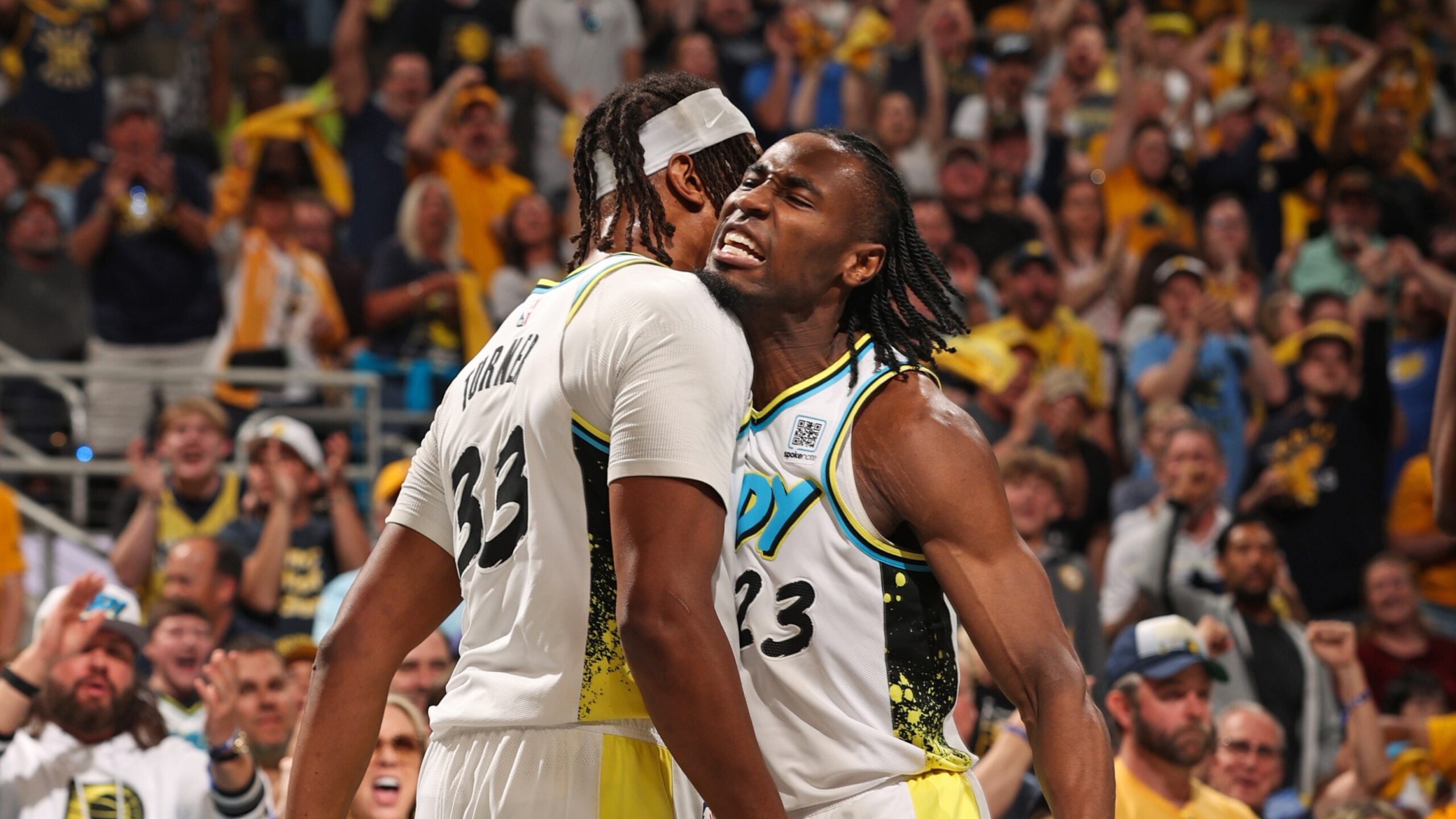 Donovan Mitchell in action during the NBA Playoffs