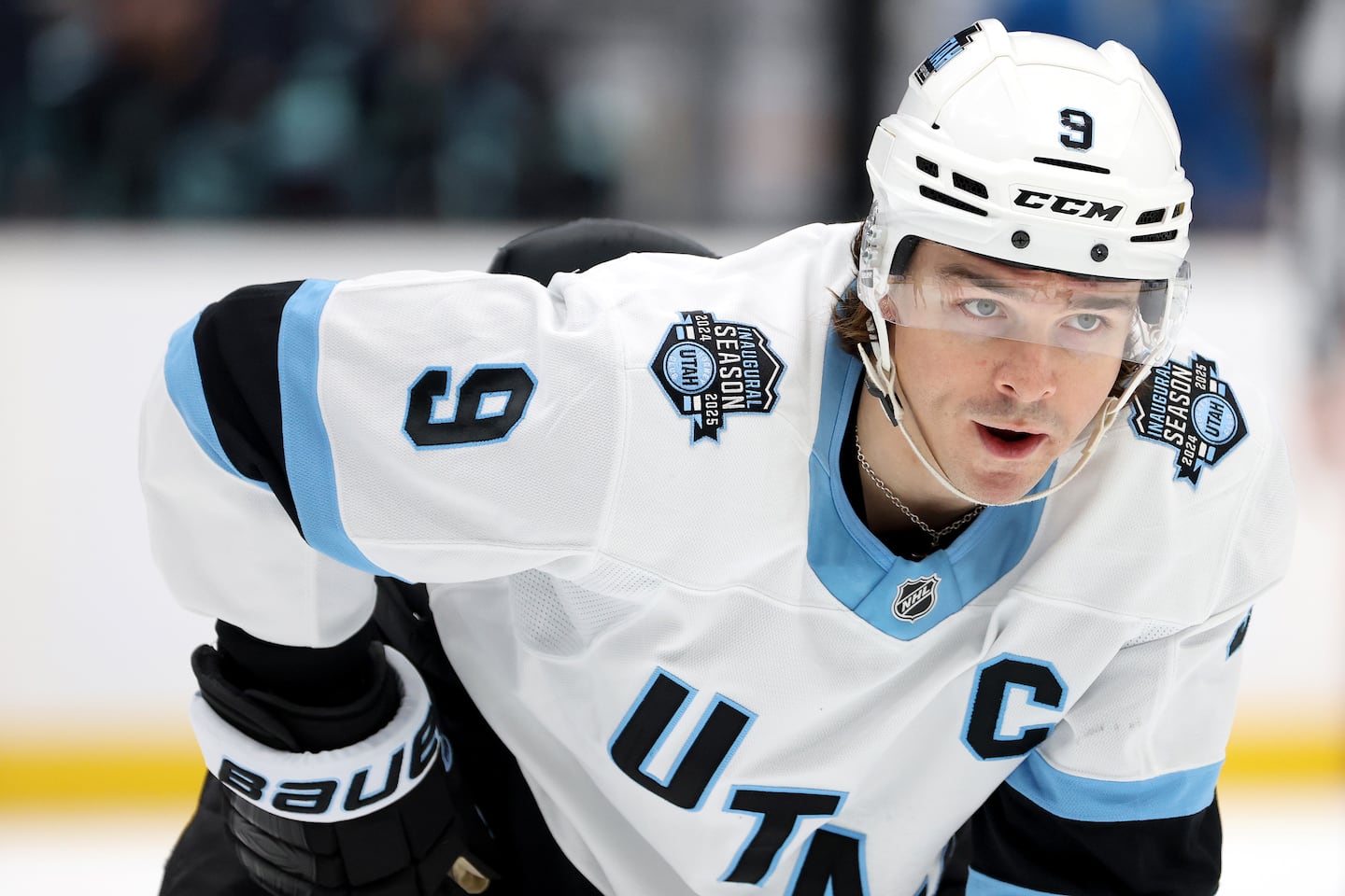Bruins logo on ice during NHL Draft