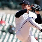 Aroldis Chapman pitching during an MLB game