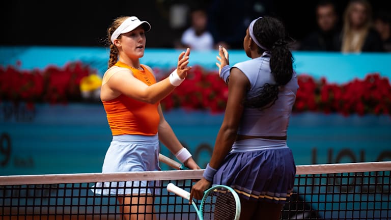 Mirra Andreeva competing in the 2025 clay season