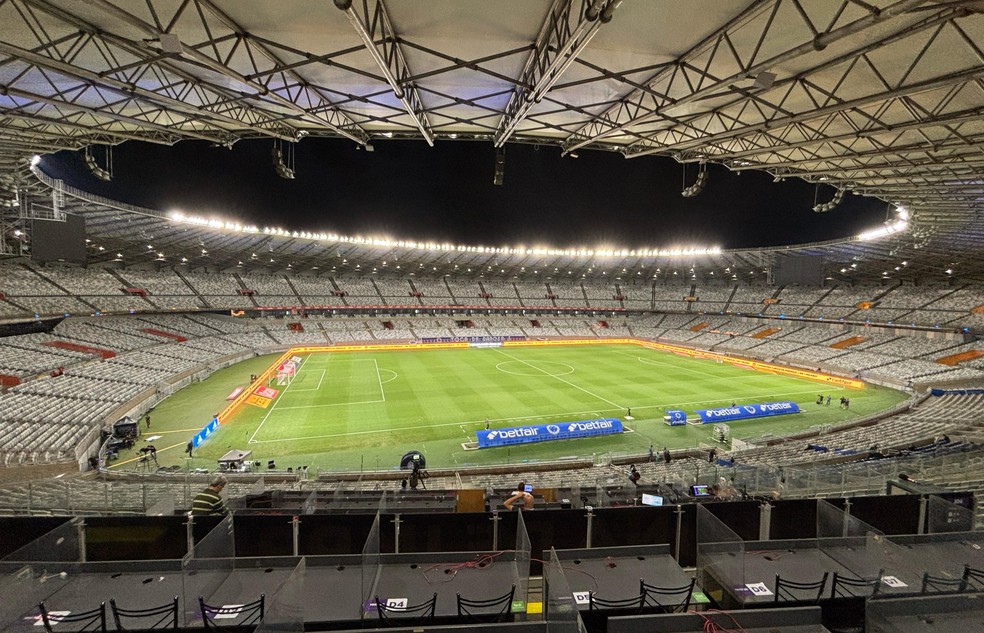 Time do Cruzeiro em campo na Copa Sul-Americana