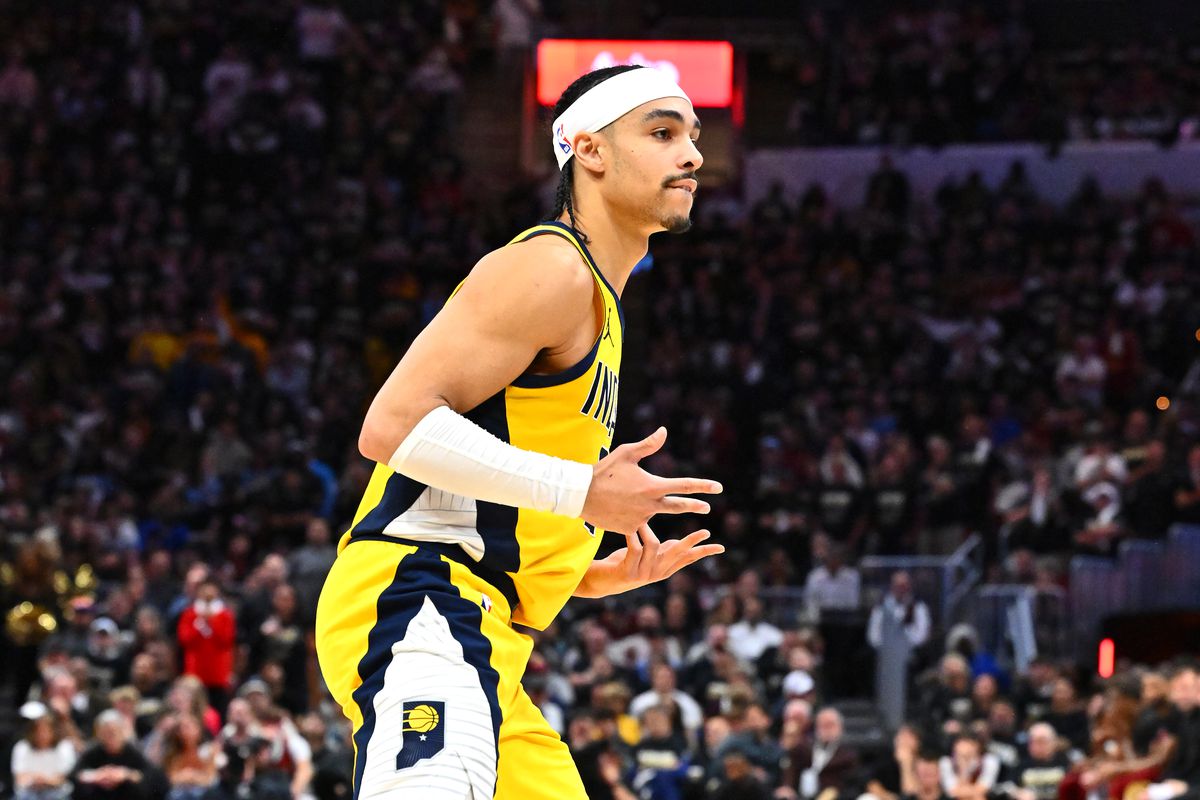 Andrew Nembhard in action for the Indiana Pacers