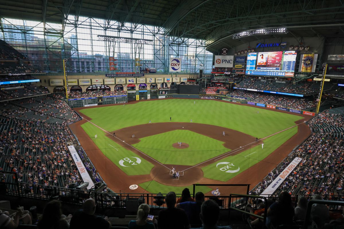 Houston Astros game action at Daikin Park