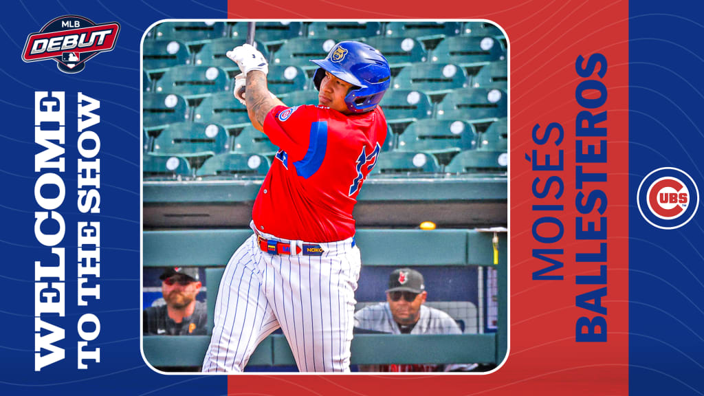 Moisés Ballesteros takes batting practice with the Cubs.
