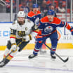 Max Domi of the Toronto Maple Leafs in playoff action