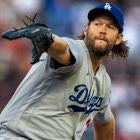 Clayton Kershaw warming up for the Dodgers prior to a game.