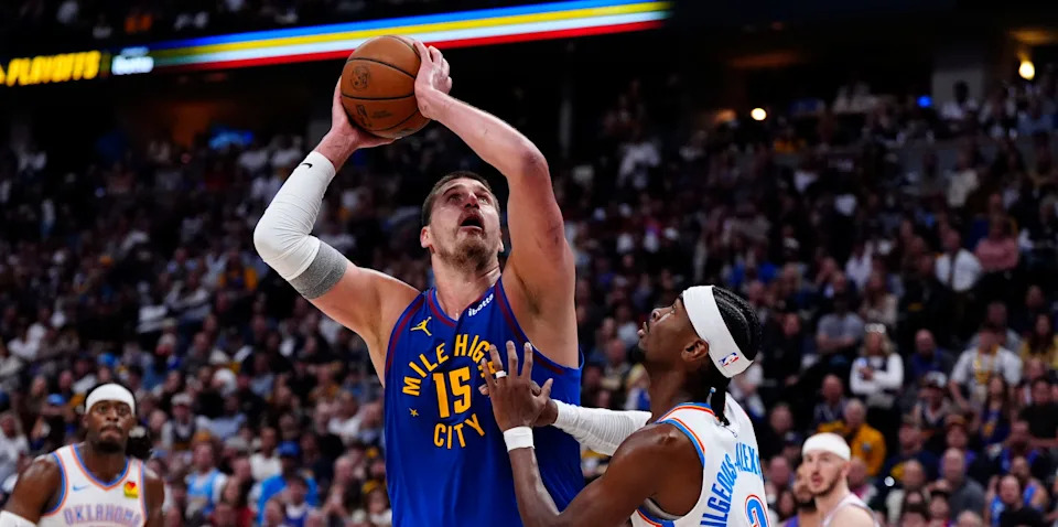 Shai Gilgeous-Alexander, a leading 2025 NBA MVP candidate, in action during the playoffs