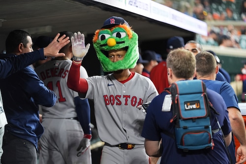 Kristian Campbell takes a powerful swing during a recent Red Sox game