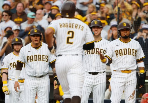 Padres celebrate a big win at Petco Park