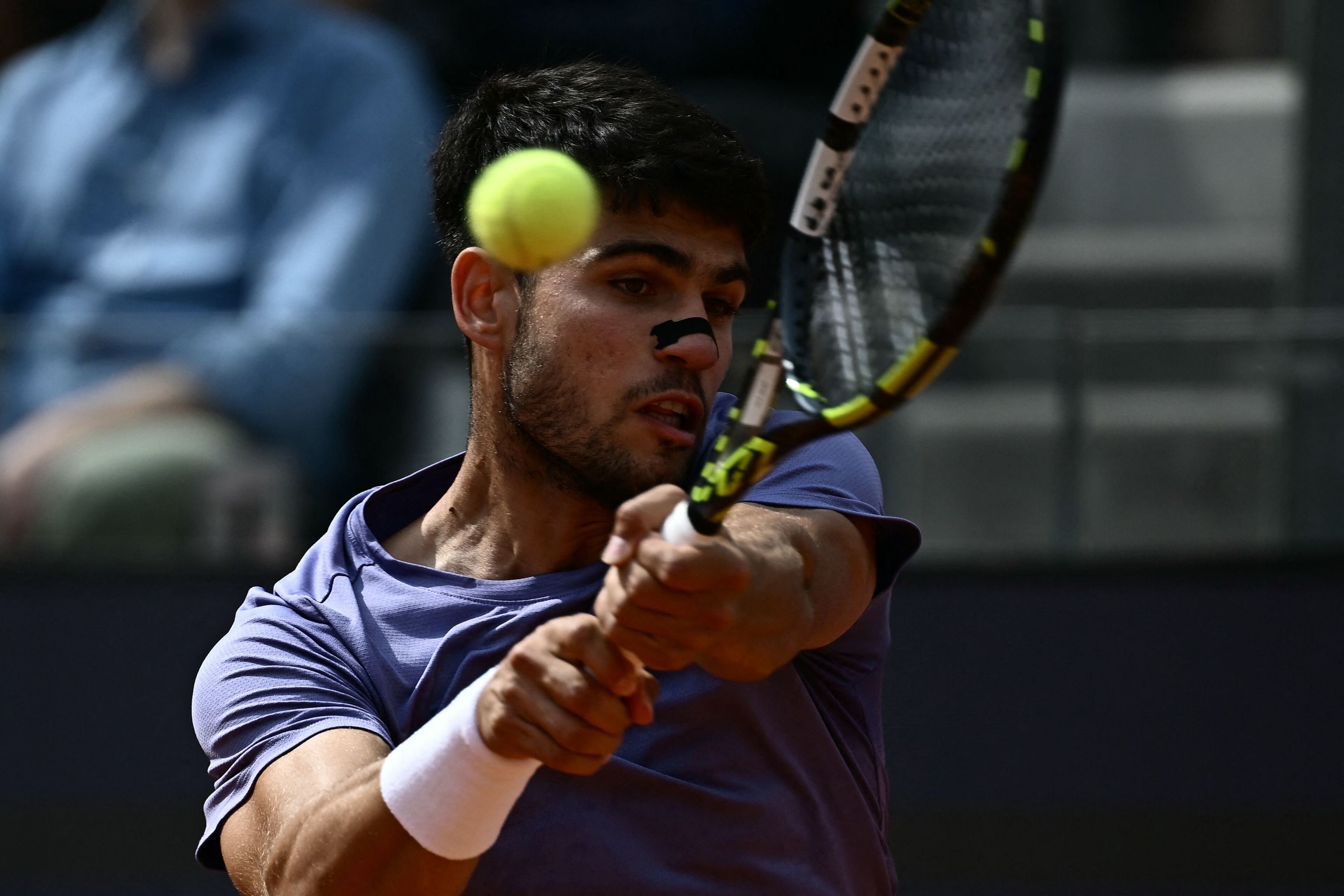 Alcaraz celebra una victoria en el Masters 1000 de Roma