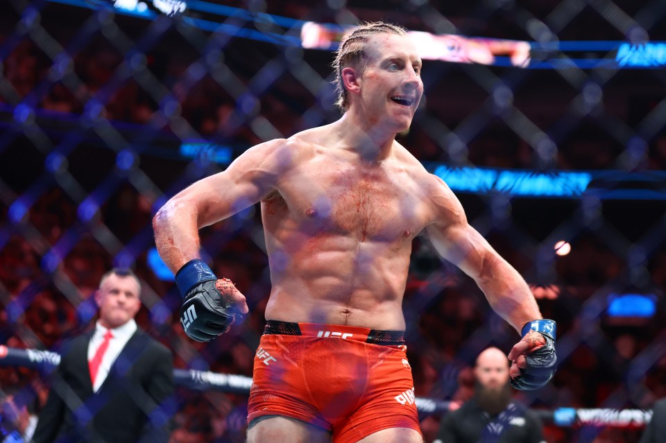 Paddy Pimblett celebrating after a UFC win